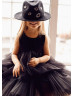 Black Satin Tulle Layered Flower Girl Dress Black Satin Tulle Layered Flower Girl Dress
